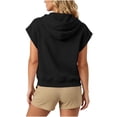 thumbnail image 6 of Kilaqueen Women's Short Sleeve Zip Up Hoodie, Lightweight Drawstring Hooded Sweatshirt Top with Pockets for Casual Summer Layering, 6 of 7