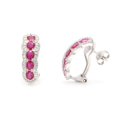 thumbnail image 3 of VRJewels Diamond Ruby Clip on Wedding Earrings for Women in 14k Solid White Gold, 3 of 3