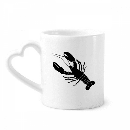 

Black Shrimp Marine Life Illustration Mug Coffee Cerac Drinkware Glass Heart Cup