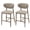 Camel-ZBSM08, variant on AFO Counter Height Bar Stool, Modern Upholstered Kitchen Island Chairs with Back, Wood Grain Metal Legs, Beige