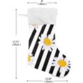 thumbnail image 2 of Coolnut 17.7 Inch Christmas Stockings, 2 PCS Beautiful Striped Daisy Presonalized Large Stocking Sock for Family Holiday Xmas Party Decorations, 2 of 7