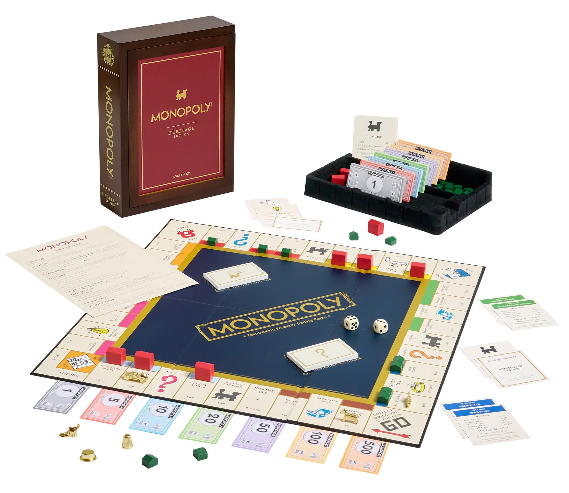 WS Game Company Monopoly Vintage Bookshelf Edition - Deluxe Board