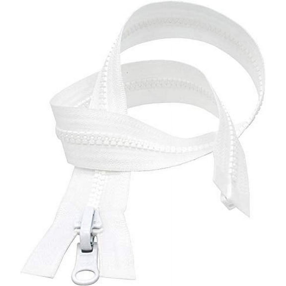 #5 Molded Vislon White YKK Jacket 2-Way Separating Zipper - Choose Your Length - Made in The United States (1 Zipper Per Pack) (32" Inches)