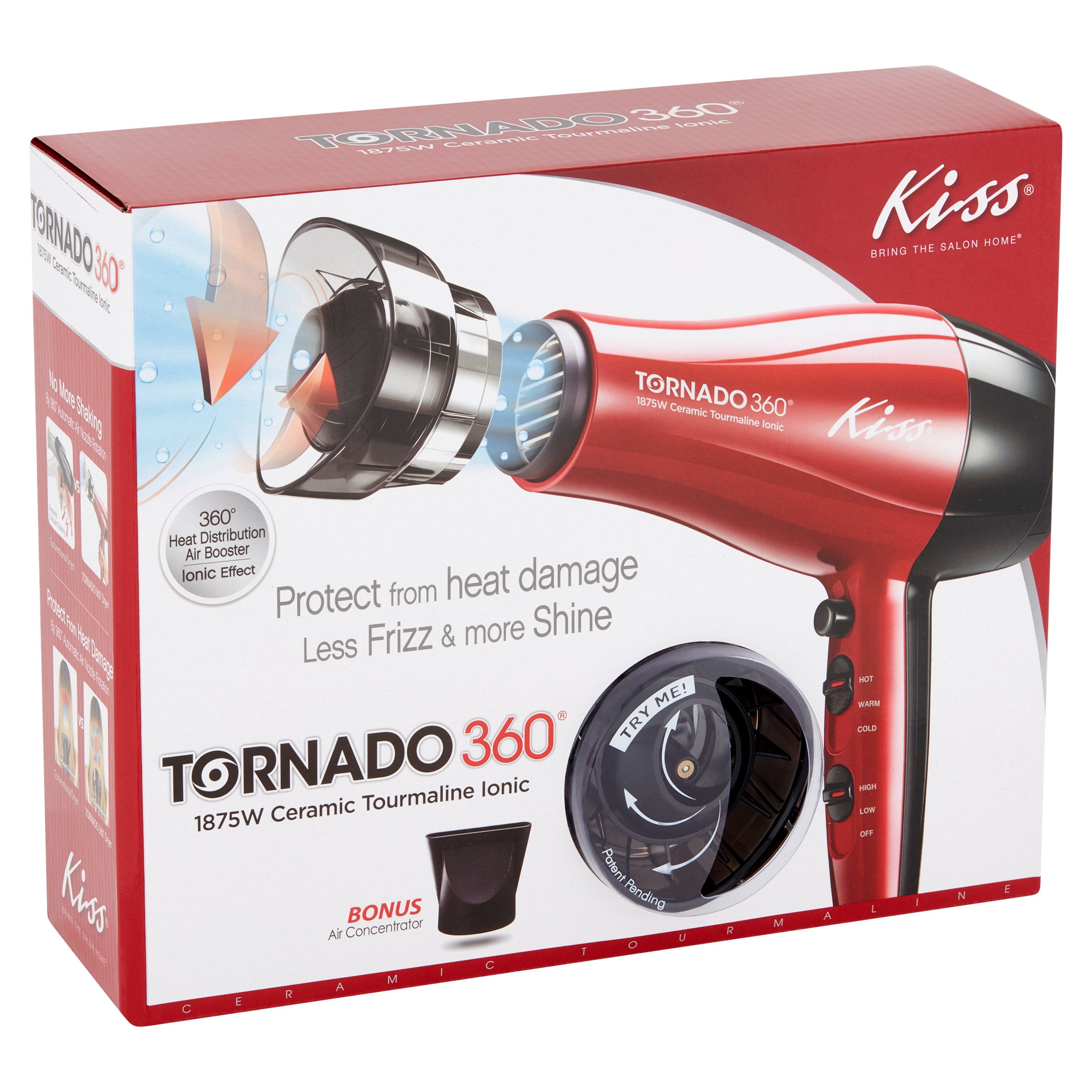 Kiss Tornado 360 1875W Ceramic Tourmaline Ionic Hair Dryer