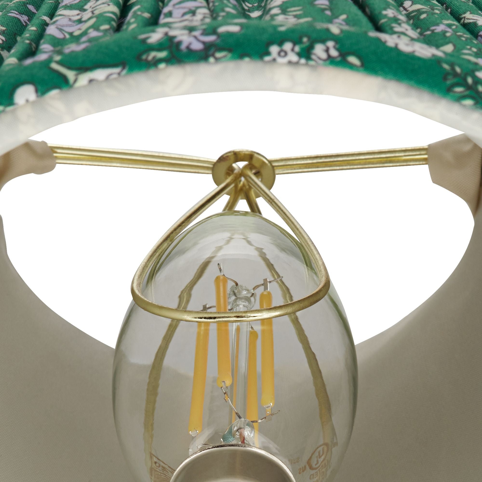 Springcrest 3 1/2" Top x 6" Bottom x 5" High x 5" Slant Print Lamp Shade Replacement Set of 6 Green Violet Floral Clip On Candelabra