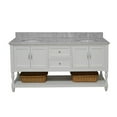 thumbnail image 2 of Beverly 72" Double Bathroom Vanity with White Cabinet and Carrara Marble Top, 2 of 6
