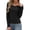 Black, variant on Zeagoo Women's Long Sleeve Henley T-Shirt Button Ribbed Knit Slim Fit Casual Basic Top Spring Fall Clothes