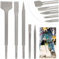 thumbnail image 1 of Chisel Sets Chisel Set of 5 Chisels with 2 Pointed Chisel and 3 Flat Chisel, Drilling Tool for Concrete, 1 of 4