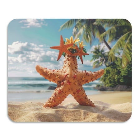 

ALAZA Dish Drying Mat for Kitchen Star Fish Tropical Palm Counter Absorbent Draining Pad 19.7 x15.7
