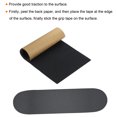 thumbnail image 4 of Uxcell Grip Tape Sheet Non Slip Waterproof Grind Sandpaper for Skateboard Skate Scooter Stair Black 2 Pack, 4 of 5