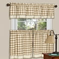 thumbnail image 5 of Achim Buffalo Check Rod Pocket Light Filtering Curtain Tier Pair, Taupe, 58" x 24", 5 of 6