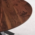 thumbnail image 4 of Tcbosik Dining Table with Metal Cross Legs for 4-6 Person, 42 inch Round Kitchen Table, Brown, 4 of 5
