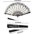 thumbnail image 2 of GIXUSIL Lace Handheld Chinese Plastic Folding Fan Silk Folding Fan Hanfu Plastic Fan for Women Wedding Decoration Dancing Party, Black, 2 of 7