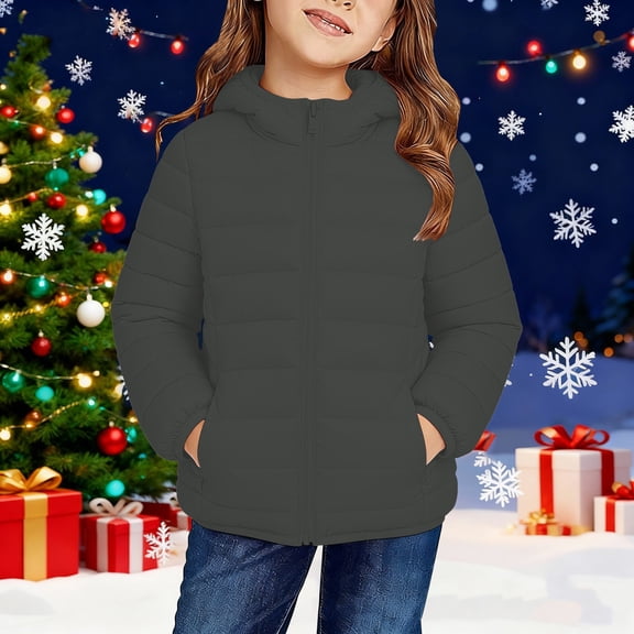 EnJoCho Children Boys Girls Lightweight Down Jackets Fall Winter Warm Coats Zip Up Hooded Quilted Puffer Outerwear Jacket