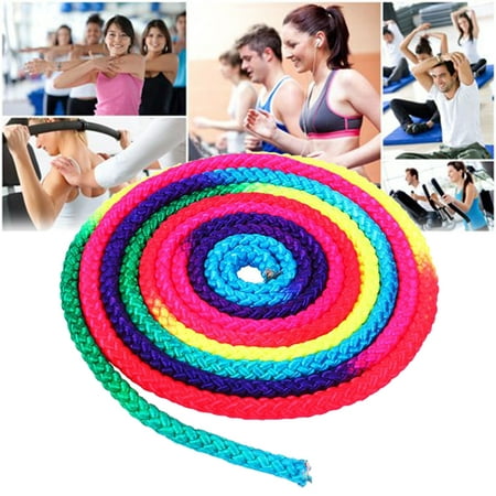 WALFRONT Rainbow Color Rhythmic Gymnastics Rope Solid Competition Arts Training Rope,training rope, gymnastics