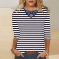 thumbnail image 2 of Womens' Fashion 3/4 Sleeve Plus Size Shirts Tops Casual V-neck Top Long Sleeved V-neck Top/Shirt, 2 of 5