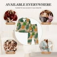 thumbnail image 4 of Uemuo Pineapples Palm Leaves Pattern Womens Pajama Sets,PJ Set for Women,Pajamas for Women Logo,Long Sleeve Pajama Set for Women,Soft Long Sleeve Top With Pants-X-Large, 4 of 9