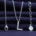 thumbnail image 6 of 18K White Gold Plated Initial Necklace | Moissanite Diamond Alphabet Necklace | Dainty Necklaces for Her | Letter "L" Pendant Necklace |18" + 2" Adjustable Chain, 6 of 6