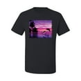 thumbnail image 2 of Wild Bobby, Majestic Dolphins Jumping During Sunset, Animal Lover, Men Graphic Tees, Black, Small, 2 of 3