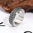thumbnail image 3 of GKNET Minimalist Vintage Dragon Scale Rotatable Stainless Steel Food Rings Size 7-13-7-Silver, 3 of 7