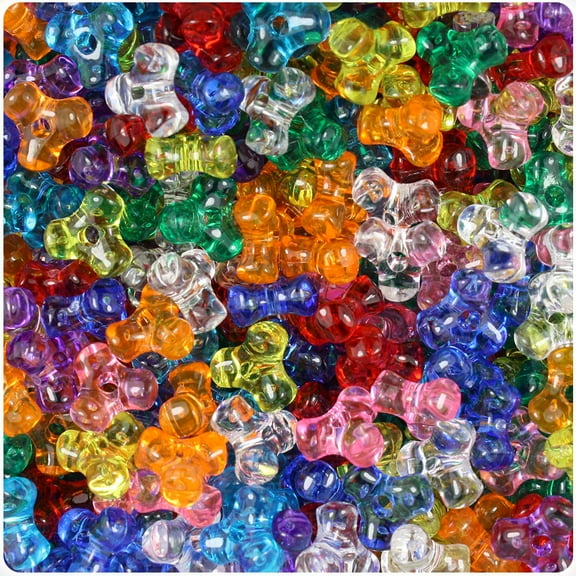 BeadTin Multi Transparent 11mm TriBead Craft Beads (500pcs)