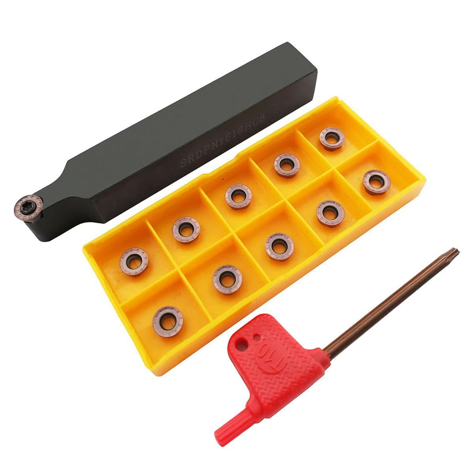 10 Inserts Carbure TPMR 110304 Pour Outil Tournage - Triangle, Or - Pour Acier Inoxydable Et Aciers Doux - 10