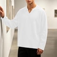 thumbnail image 6 of KyCheLot Mens Long Sleeve Shirt V Neck Textured Tops Oversized Casual Athletic Fashion Streetwear Pullover, 6 of 8
