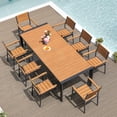 thumbnail image 3 of Crestlive Products 11-Piece Outdoor Dining Table Set for 10,Aluminum Patio Table and Chairs with Umbrella Hole, Brown, 3 of 13