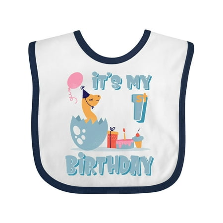 

Inktastic Hatching Dinosaur 1st Birthday Gift Baby Boy or Baby Girl Bib