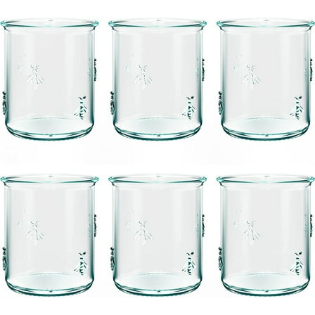 Amici Home Italian Recycled Green Regina DOF Glass Set of 6 - 12 Oz