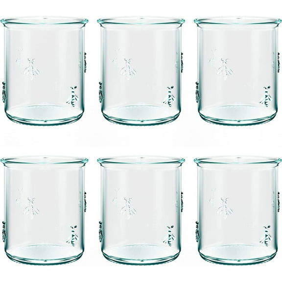 Amici Home Italian Recycled Green Regina DOF Glass Set of 6 - 12 Oz
