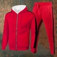 thumbnail image 2 of IWRICH Men's Running Tracksuit Athletic Sports Casual Workout Full Zip Sweatsuit Red XL, 2 of 3