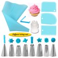 thumbnail image 2 of Color aleatorio 14 piezas / set bolsa de hielo boquillas boquillas de boda cumpleaños aniversario pastel punta puntas crema raspadores hornear herramienta panadería azul Advancent  HA009665-02, 2 of 6