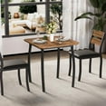 thumbnail image 2 of Huisuilinss 3-Piece Dining Table Set,Farmhouse Kitchen Table And Chair For 2,Wood Square Table With Upholstered Chair,Metal Frame Dining Room Table Set For Small Space Apartment Studio, 2 of 8