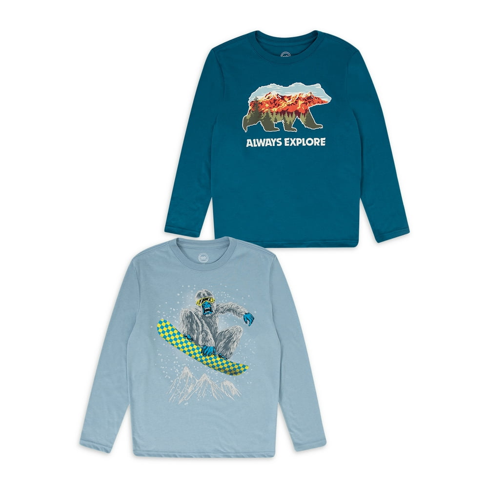 Wonder Nation - Wonder Nation Boys Exclusive Mixed Graphic Long Sleeve ...