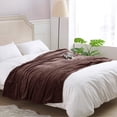 thumbnail image 2 of Howarmer Coffee Fuzzy Bed Blanket, Queen Size Soft Flannel Fleece Blankets, All Season Lightweight Warm Bed Throws, 90 x 90 Inch, 2 of 6