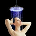 thumbnail image 2 of Yeacher 10 inch LED Rainfall Shower Head Round Shower Head Automatically RGB Color-Changing Temperature Sensor Showerhead for Bathroom, 2 of 8