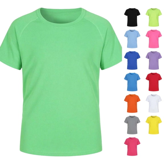 Bmisegm Boys Shirt Rash Guard Swim Shirt Short Sleeve Swimwear Kids Youth Water Summer Tops for Kids Green_001 3-4 Years