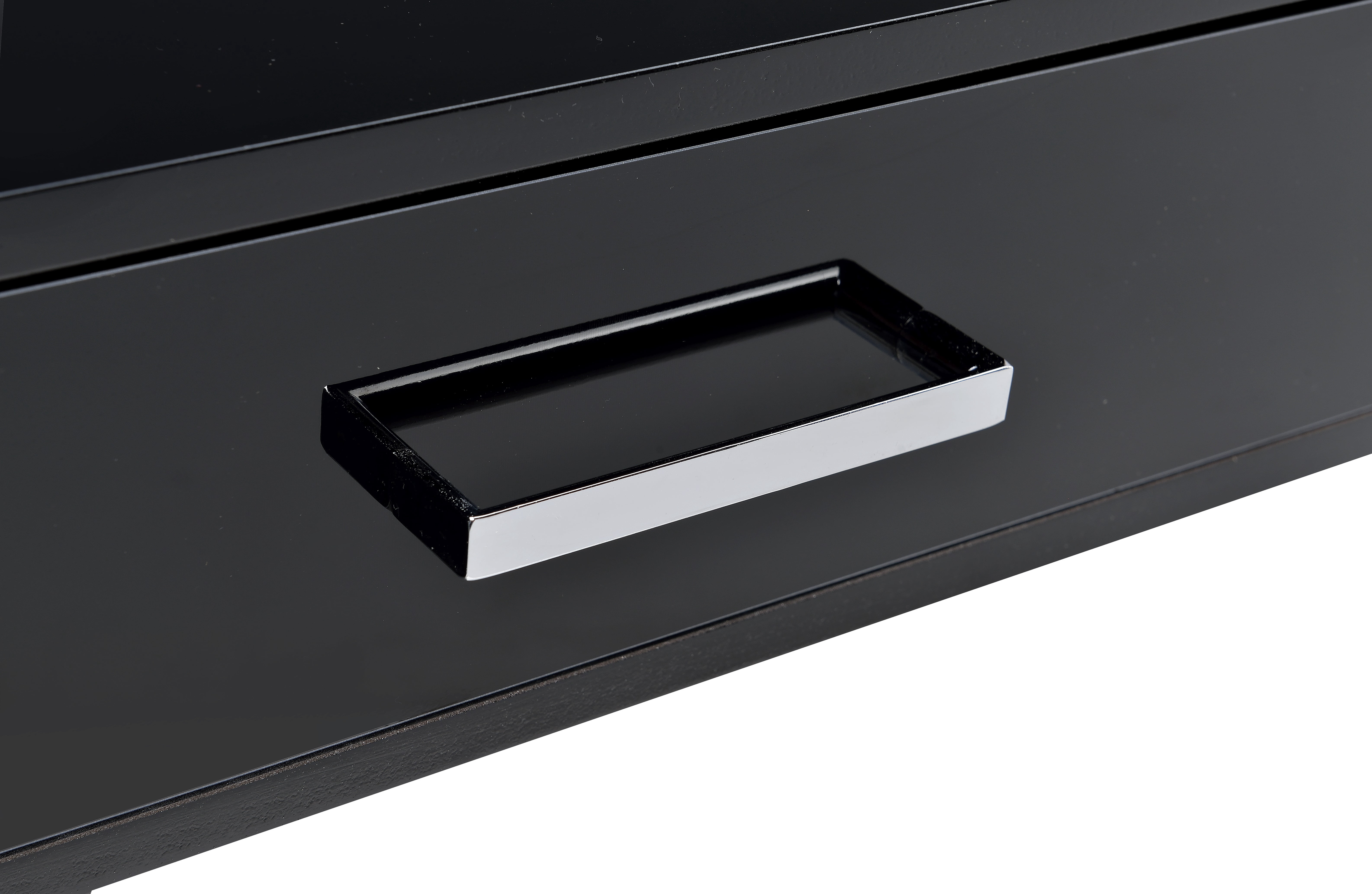 Coleen Black High Gloss & Chrome Finish Writing Desk