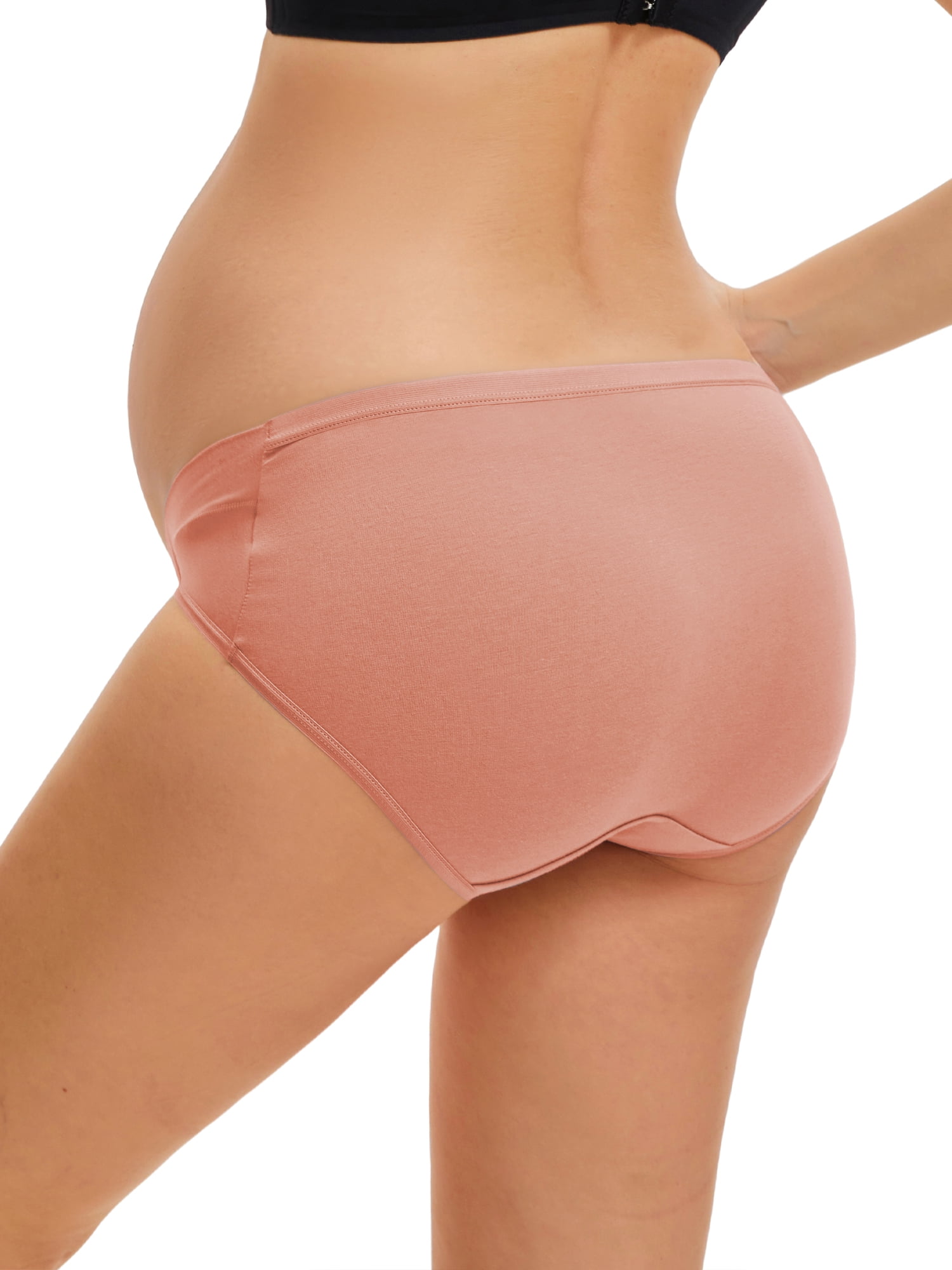 DARING DIVA Women's Maternity Underwear Low Rise Pregnancy Briefs Bump Support L Orange