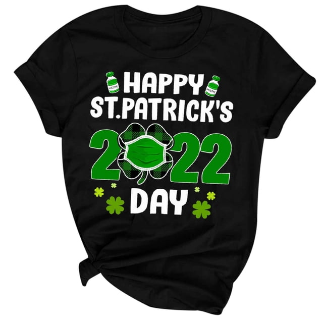 QIPOPIQ T-Shirts à Manches Courtes pour Femmes à Col en V T-Shirts de la Saint-Patrick T-Shirt Shamrock T-Shirt Vert T-Shirts de la Saint-Patrick T-Shirt Hauts Imprimés T-Shirts des Fêtes T-Shirts Graphiques Aubaines