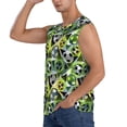 thumbnail image 3 of Lsque Football Doodle Print Men's Cotton Blend Sleeveless Muscle Shirts (S-3XL)- Moisture Wicking, Odor Protection, UPF 30+,3X-Large, 3 of 8