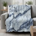 thumbnail image 2 of Blue Marble Blanket Soft Cozy Warm Throw Blanket for Couch, Plush Fuzzy Flannel Fleece Blankets for Sofa, Modern Abstract Ink Painted Aesthetics Bed Blankets Lightweight Gifts for Women, 50"x60", 2 of 9