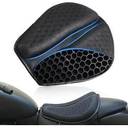 Foldable Motorcycle Gel Seat Cushion, Large 3D Honeycomb Structure Shock Absorption & Breathable Motorcycle Gel Seat Pad for Long Rides