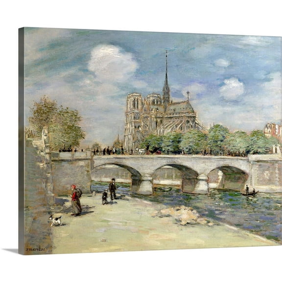 Great BIG Canvas | "Notre Dame de Paris, c.1900" Canvas Wall Art - 20x16