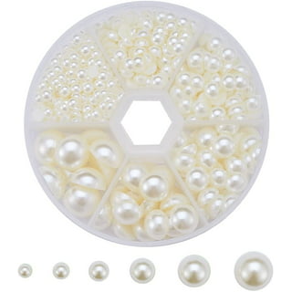 Niziky 300PCS Flat Back Half Round Pearls, 14mm Gold Half Flatback Pearls  Gems Beads for Crafts, Flat Back Half Pearls for Craft Projects, Jewelry