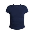 thumbnail image 5 of Time and Tru Women’s Ruched Tee with Short Sleeves, Sizes XS-XXXL, 5 of 5