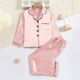 thumbnail image 2 of TENSUNNYD Girls Satin Pajamas Set 2Pj Silk Nightwear Button Down Sleepwear For Teen Kid Baby Girl Sleepwear Nightwear Clothes Big Girls 9Y, 2 of 6