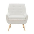 thumbnail image 3 of Linon Trelis Upholstered Tufted Accent Chair Natural Wood Legs in Cream Sherpa, 3 of 16