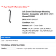 thumbnail image 2 of Left Driver Side Bumper Mounting Bracket - Compatible with 2012 - 2021 Nissan NV3500 2013 2014 2015 2016 2017 2018 2019 2020, 2 of 2